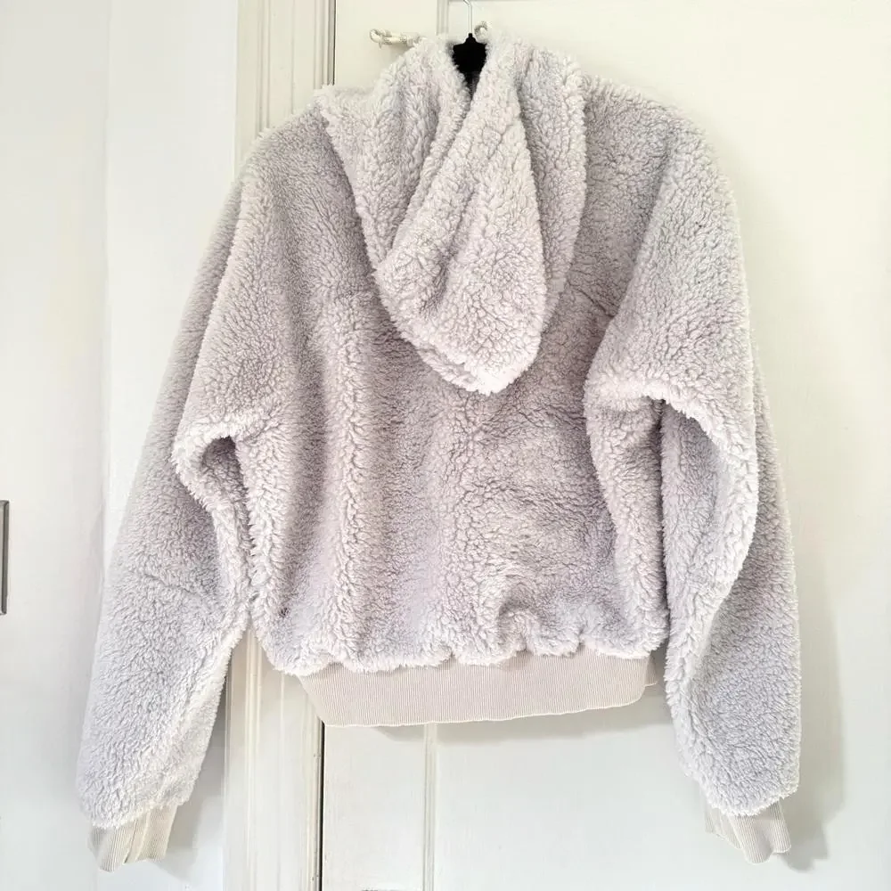 Lululemon Textured Fleece 1/2 Zip Hoodie - White Opal - 8